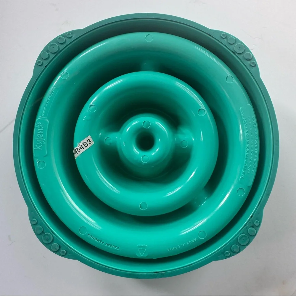 Slo-Bowl 10x Slower Feeder Dog Bowl Medium Teal 2-Cup For Food Portion Control